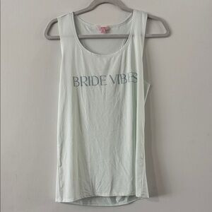 Bride Vibes Only Pale Mint Tank Top